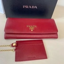 Excellent Condition Prada Long Wallet With Pass Case Receipt B 3