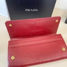 Excellent Condition Prada Long Wallet With Pass Case Receipt B 4