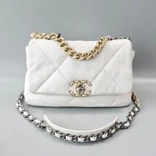 Chanel — Authentic Chanel 19 Flap in With Mixed Metal Hardware — Handbag — resale