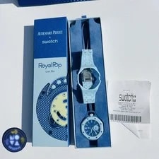 Audemars Piguet X Swatch Bioceramic Royal Pop Lan Ba' IN Hand 3