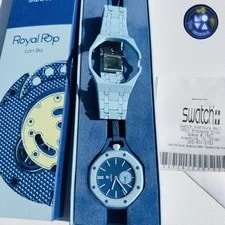Audemars Piguet X Swatch Bioceramic Royal Pop Lan Ba' IN Hand 4