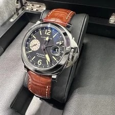Panerai — Panerai Luminor GMT 44mm Black Dial Brown Alligator Stainless Ref: PAM00088 — Watch — resale
