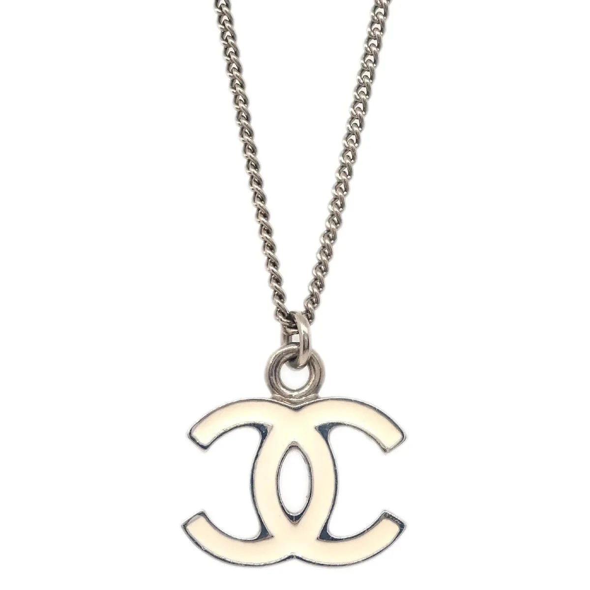 Chanel Cc Logo Pendant Metal Silver_plated Jewelry 2