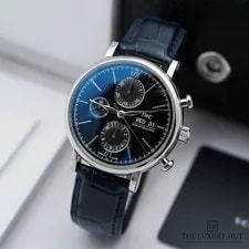 IWC — IWC Portofino Chronograph IW391030 - 2023, Box & Papers Steel 42mm Black Dial — Watch — resale