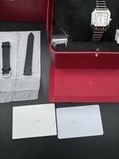 2026 Cartier Santos White Small Dial on Steel WSSA0082 Complete Unworn 3