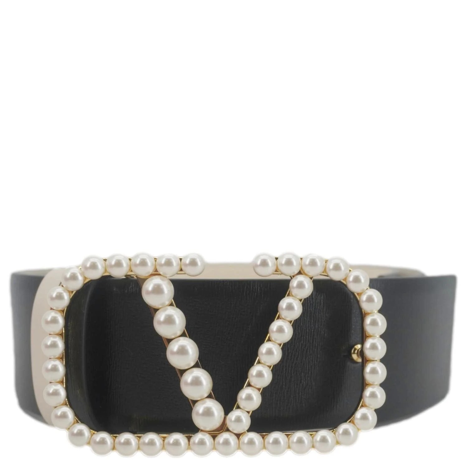 Valentino — Valentino Garavani VLogo Pearls Reversible Belt — Accessory — resale