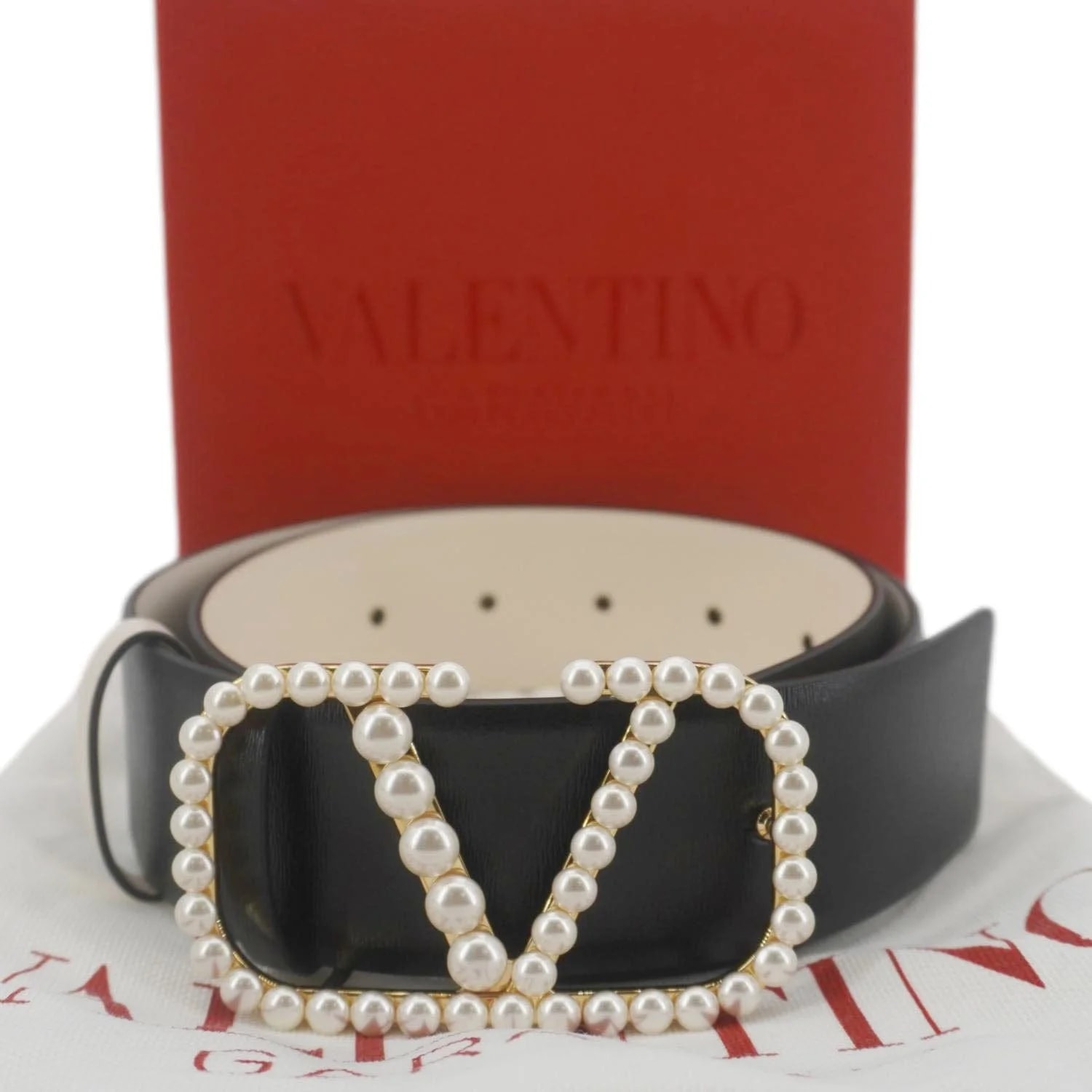 Valentino Garavani VLogo Pearls Reversible Belt 3