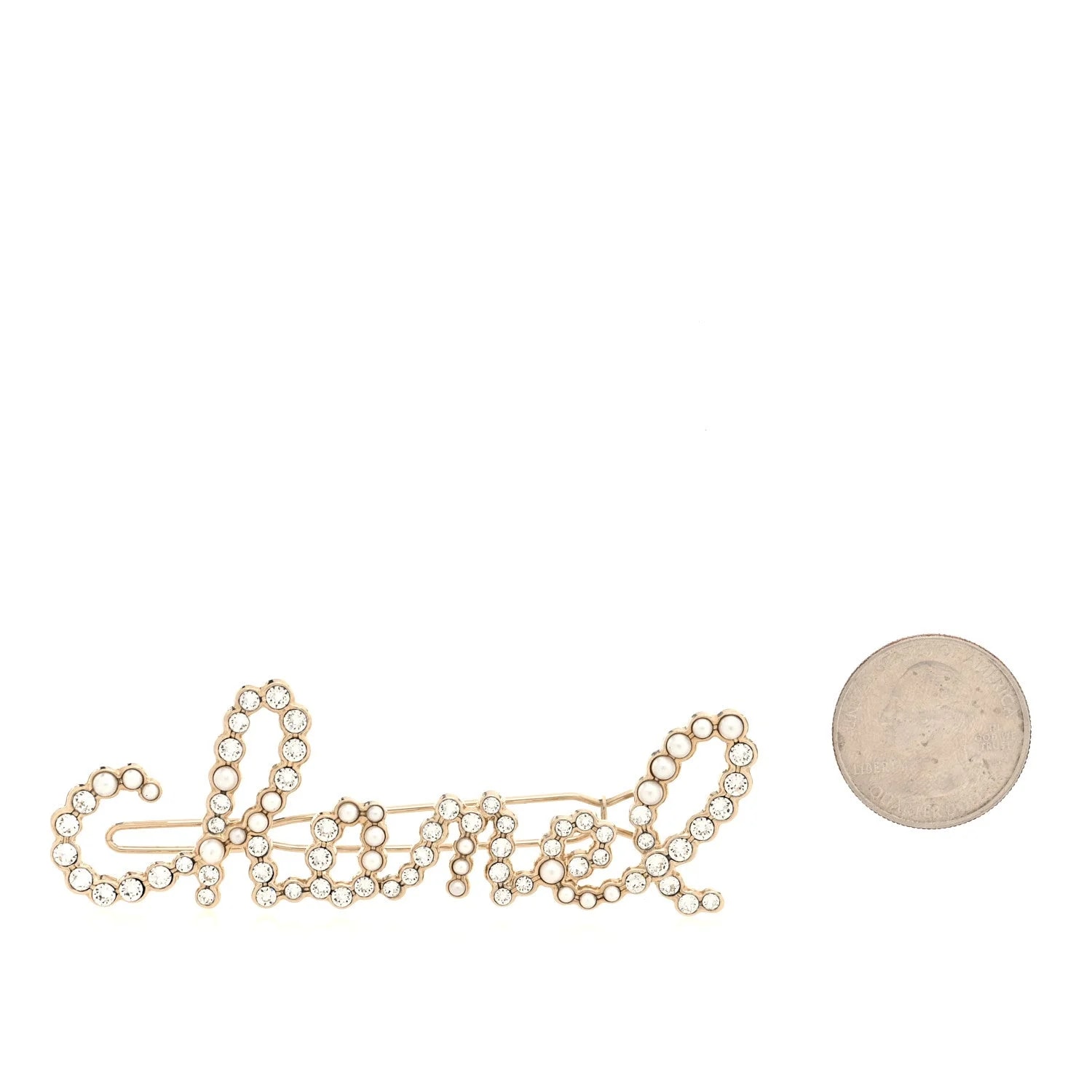 Metal Swirling Pearls Brooch Pin 2