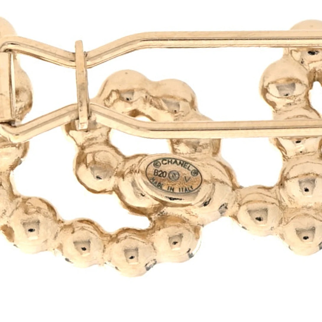 Metal Swirling Pearls Brooch Pin 4