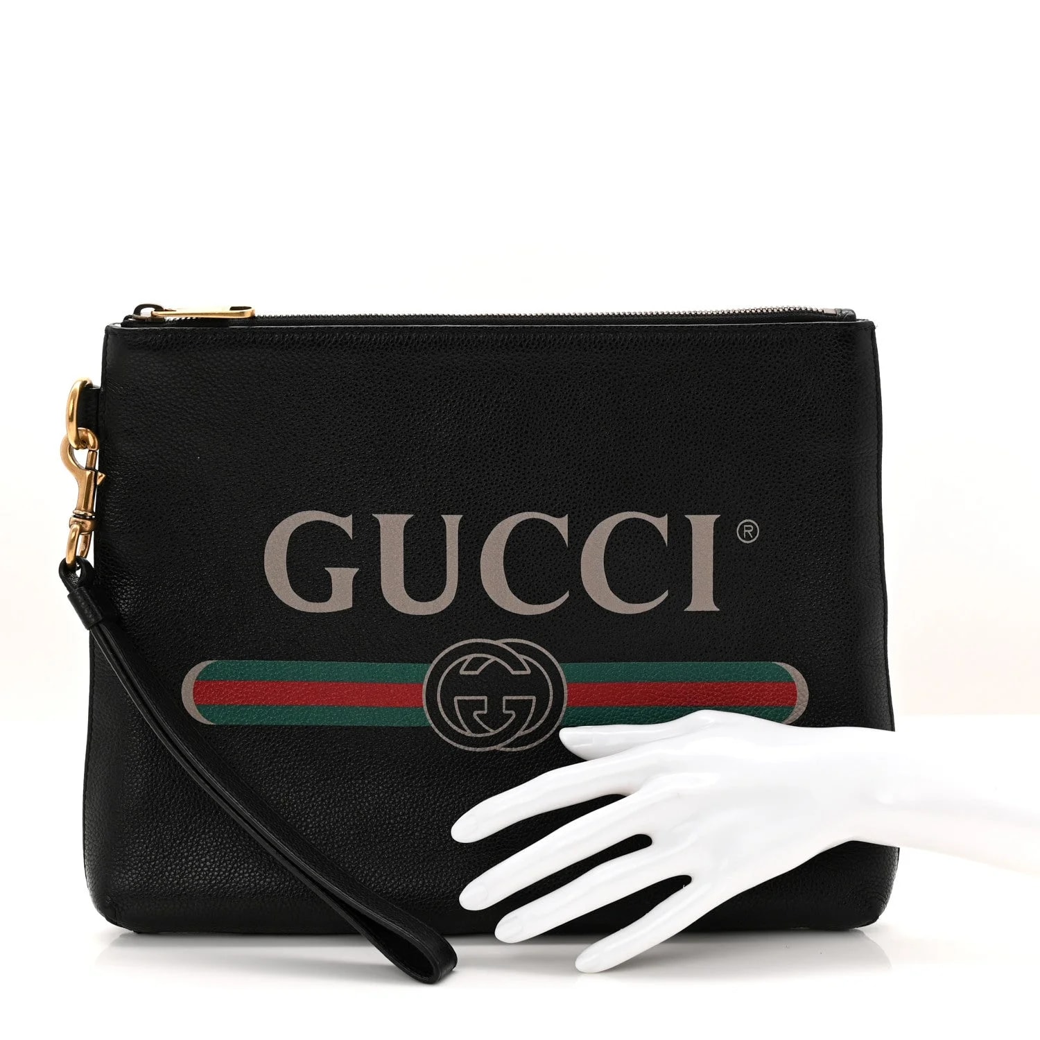 Pebbled Logo Wristlet 2