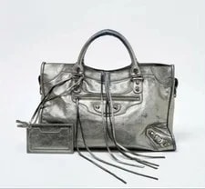 Balenciaga — Balenciaga City Metallic Studded With Mirror Auth — Handbag — resale