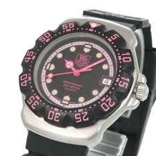 TAG Heuer Formula 1 WA1217 SS Rubber Black Pink Working 3