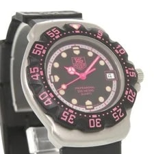 TAG Heuer Formula 1 WA1217 SS Rubber Black Pink Working 4