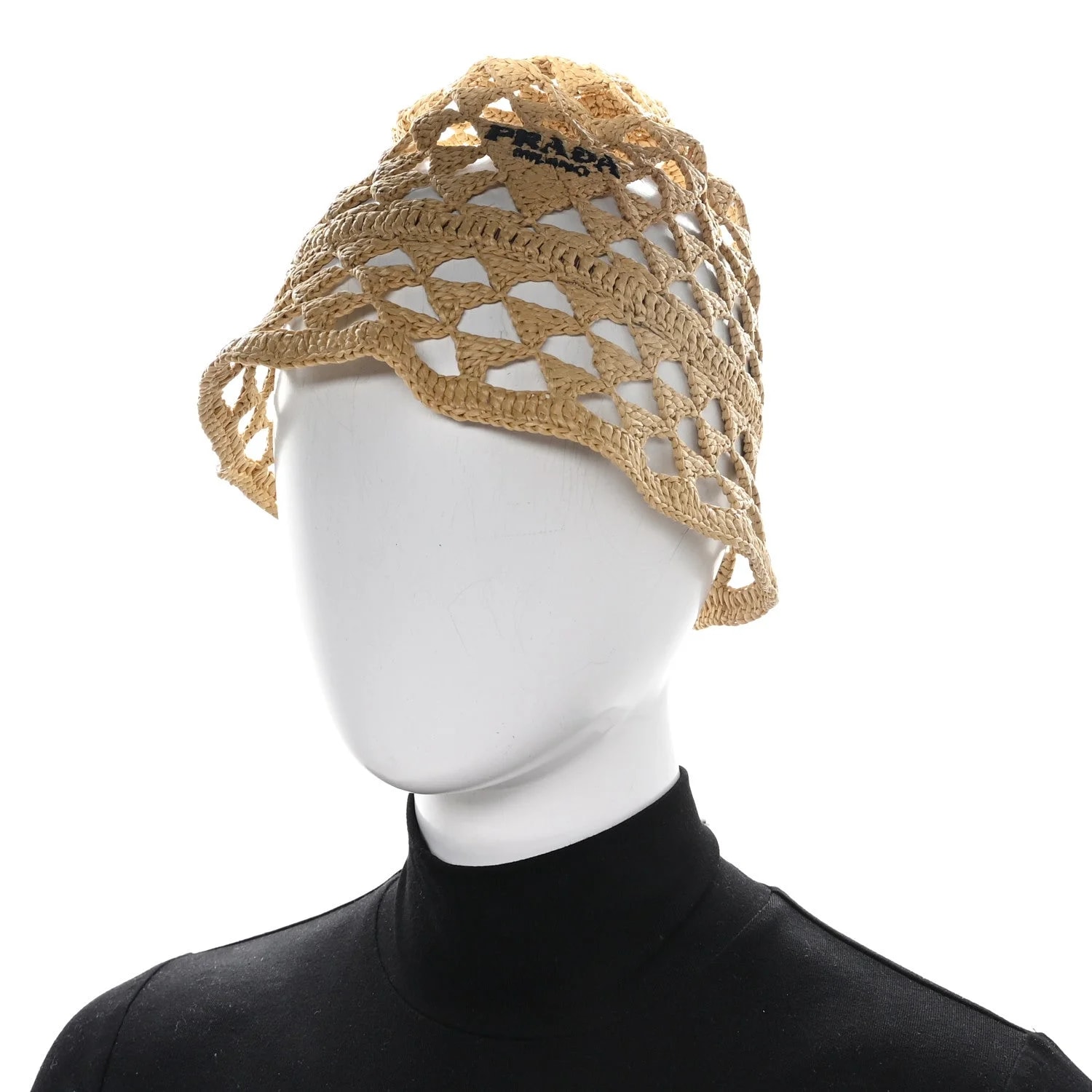 Effect Crochet Logo Embroidered Bucket Hat M Naturale 2