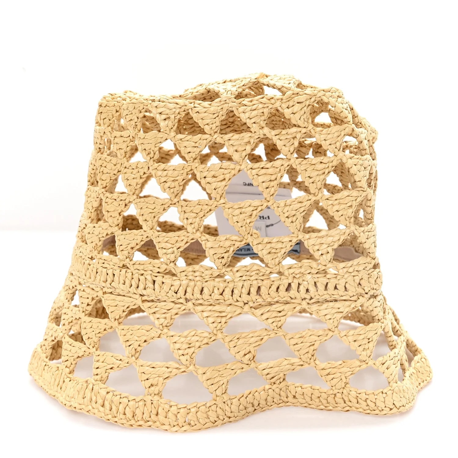 Effect Crochet Logo Embroidered Bucket Hat M Naturale 4