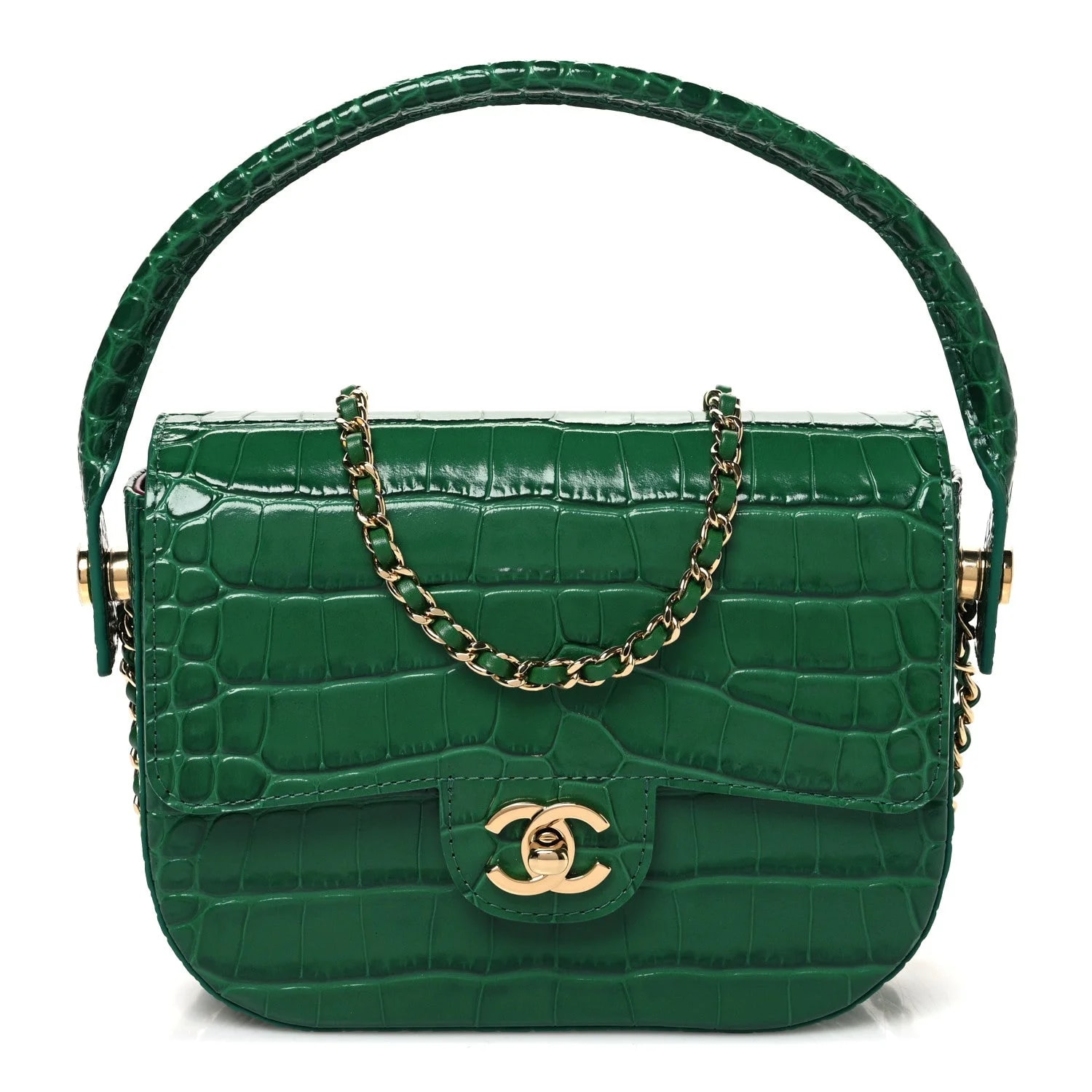 Chanel — Embossed Turn Around With Chain — Handbag — resale