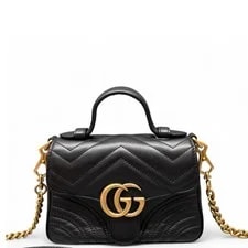 Gucci — Gucci Chevron Mini GG Marmont Top Handle (ws070126b9r) — Handbag — resale