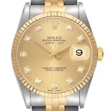 Rolex — Rolex Datejust 36 Steel Yellow Gold Champagne Diamond Dial 16233 — Watch — resale