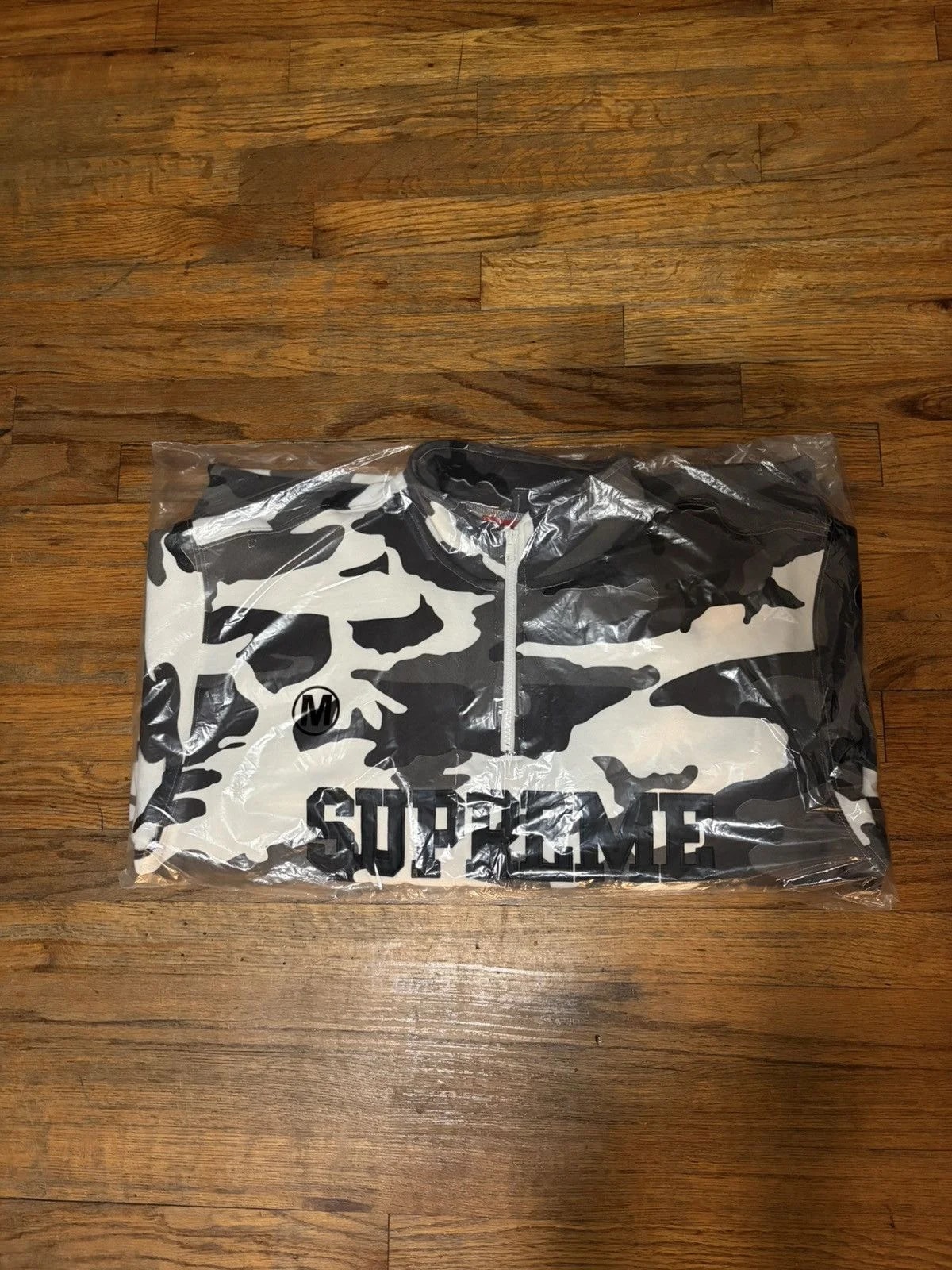 Supreme — Supreme Seoul Shop Flag Half Zip Pullover Camo — streetwear — resale