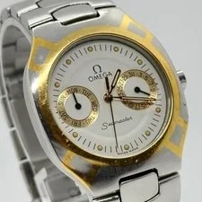 Omega Polaris Seamaster Yellow Gold SS White Dial Quartz Day-Date 2