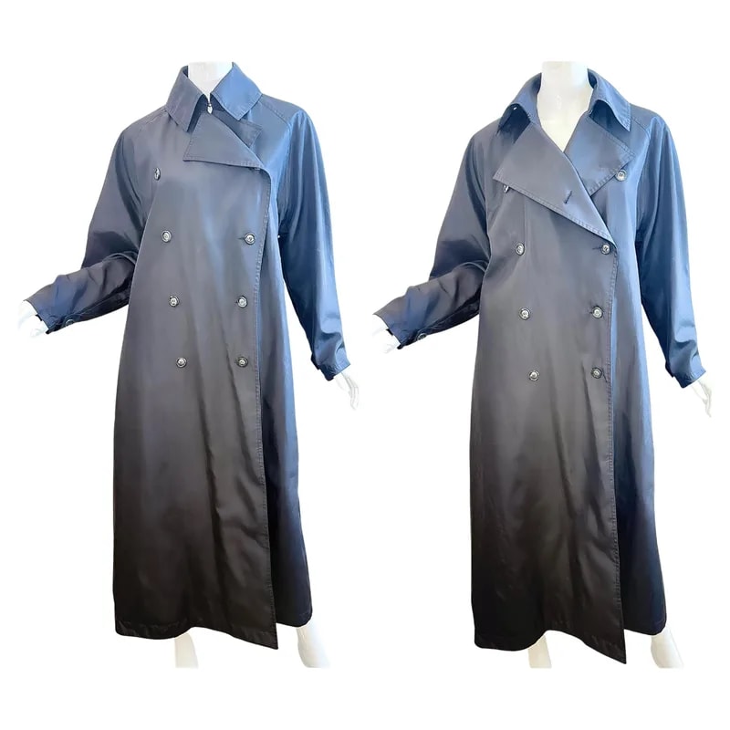 Alaia — 1980s Alaia Oversized Glossed Trench Coat Jacket — Clothing — resale