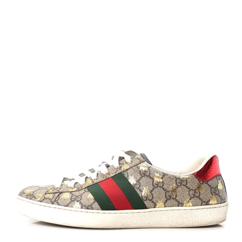 Gucci — Monogram Bees Ayers Web Ace Sneakers 9.5 Oro — Sneaker — resale