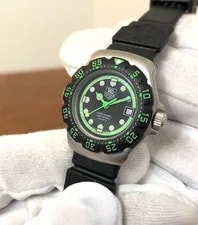 ▶️ [ Unused ] TAG Heuer Formula 1 375.508 28mm Black Green QZ 3