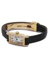 Cartier Tank WB300131 / 828006 Yellow Gold / Yellow Gold Leather Diamond #TW3431 2