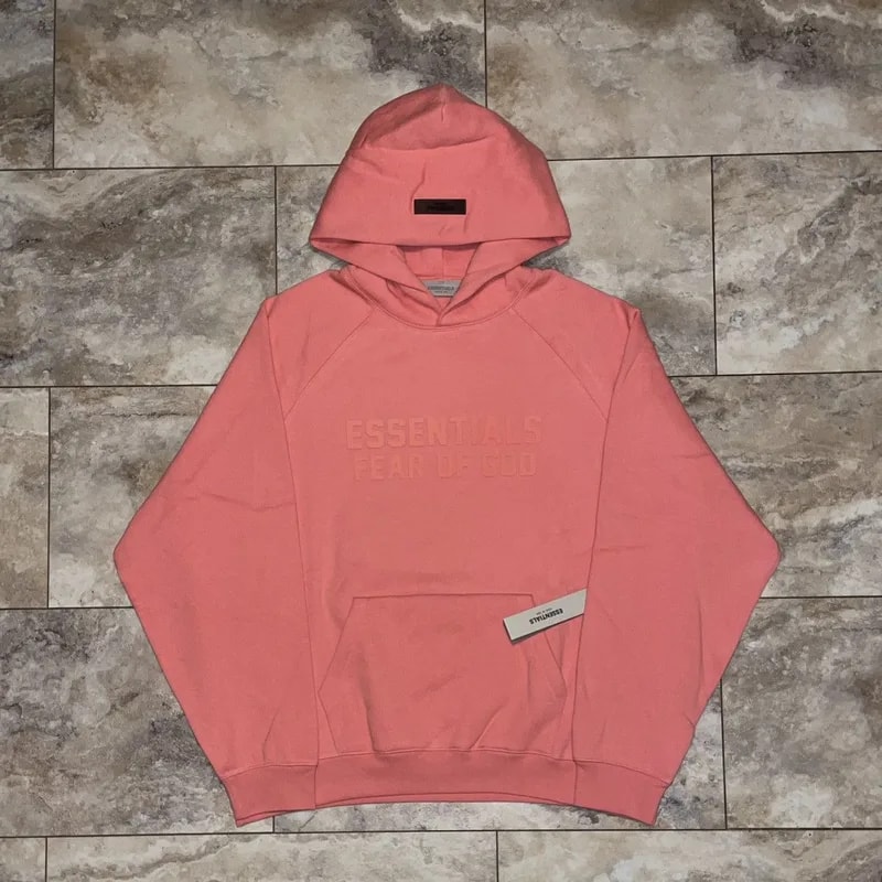 Fear of God Essentials Hoodie Coral Size Large — streetwear — resale