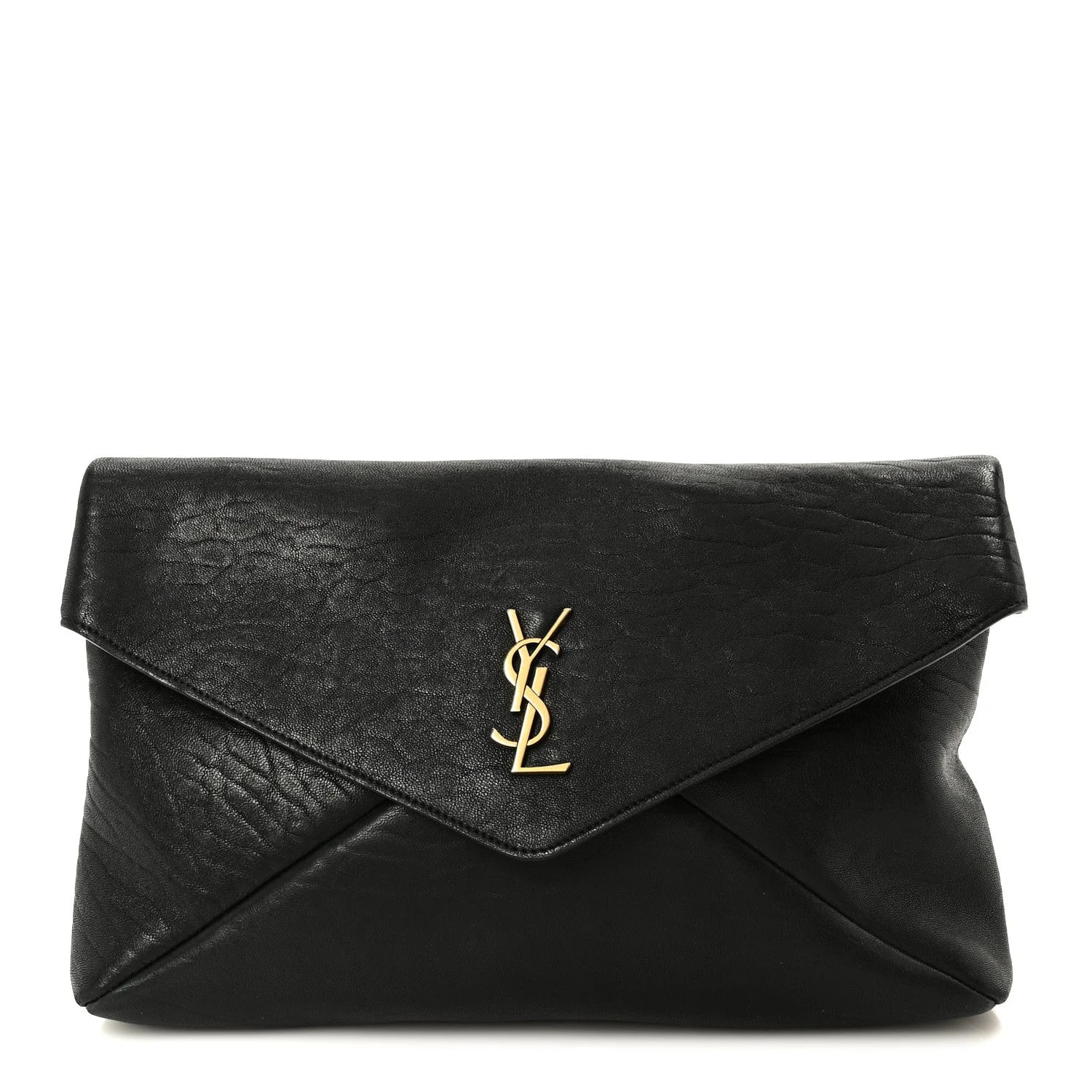 Saint Laurent — Grained Cassandre Envelope Pouch — Accessory — resale