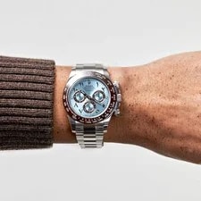 Rolex Daytona 116576TBR Platinum Ice Blue Arabic Dial Diamond Baguette Bezel 2