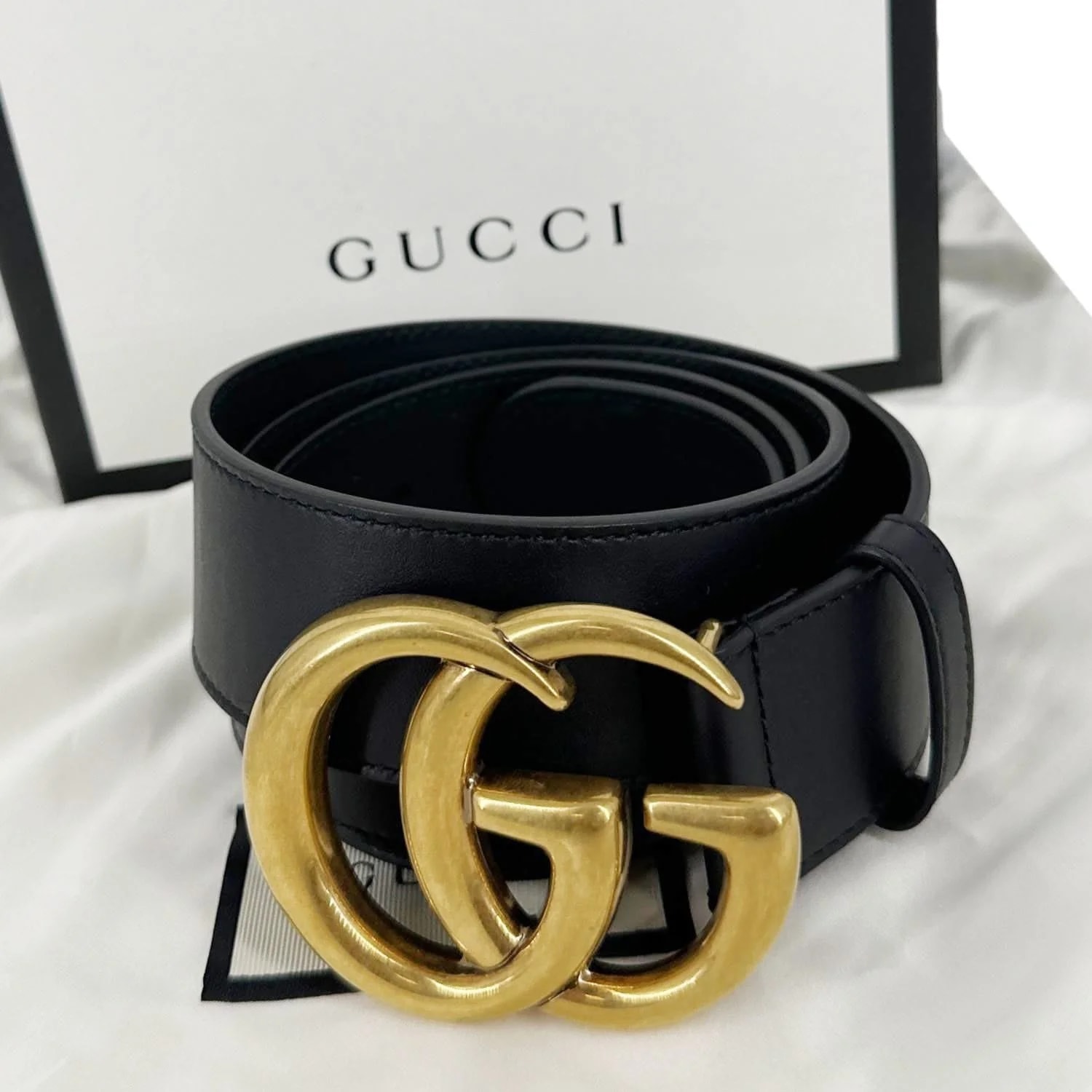 Gucci Double G Marmont Buckle Belt Size 90.36 400593 2