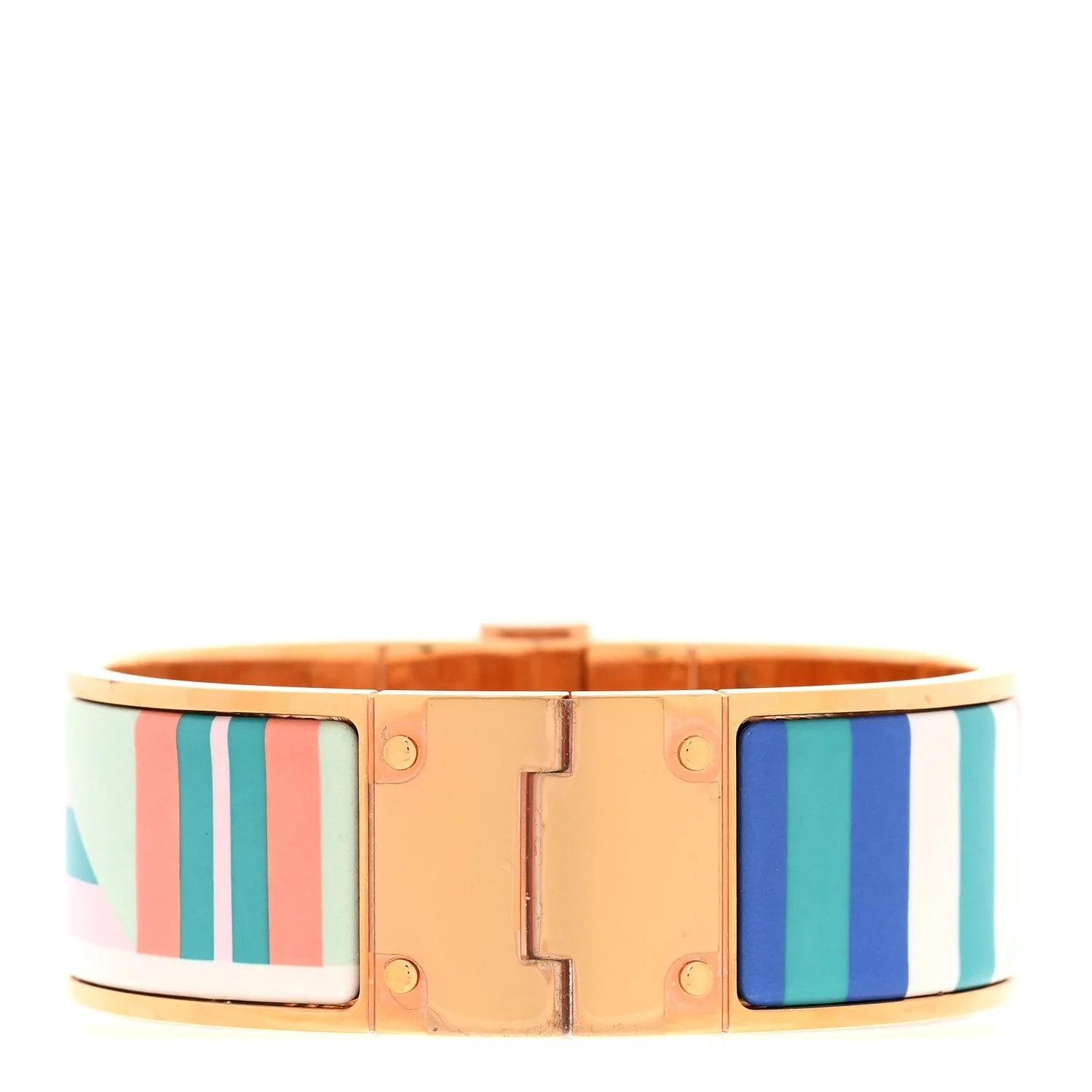 Enamel Printed Wide Sangles En Zigzag Plage Hinged S Miami 3