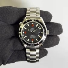 Omega Seamaster Planet Ocean Stainless Steel 42mm Black Stick Dial Ref# 2