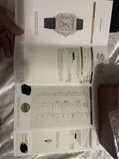 Cartier Santos With Diamond Dial Two Tone Steel Leather Strap 3