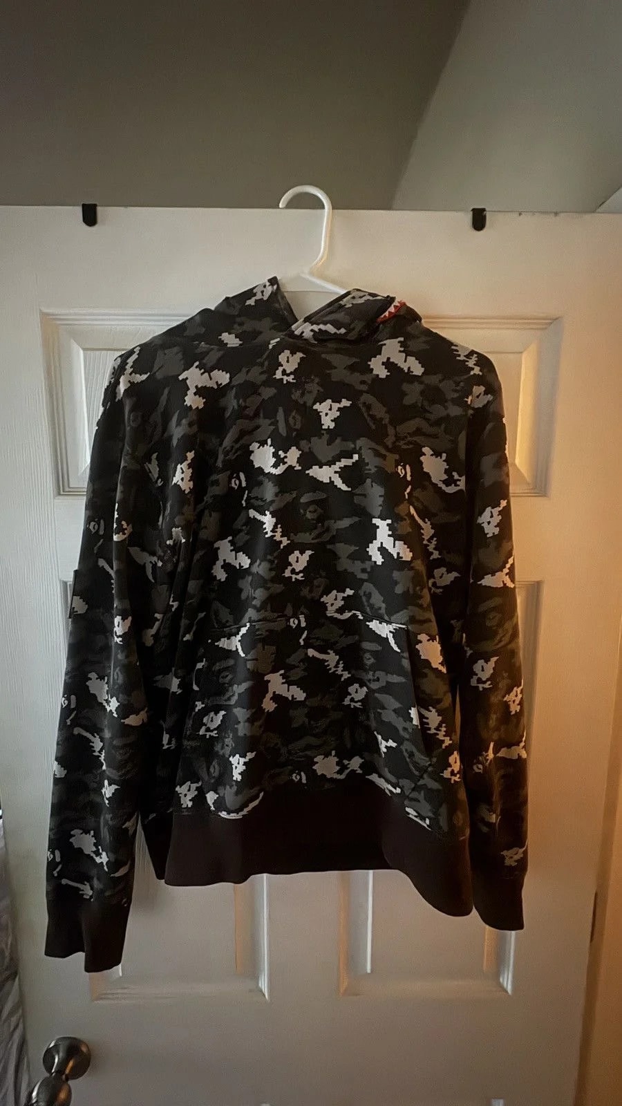 Bape — Bape Digital Camo Shark Wide Pullover Hoodie — streetwear — resale