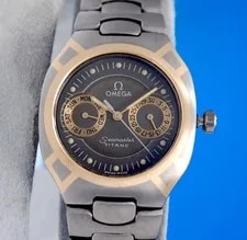 Omega — Omega Seamaster Polaris 18K Gold & Titanium - Day / Date - Black Dial — Watch — resale