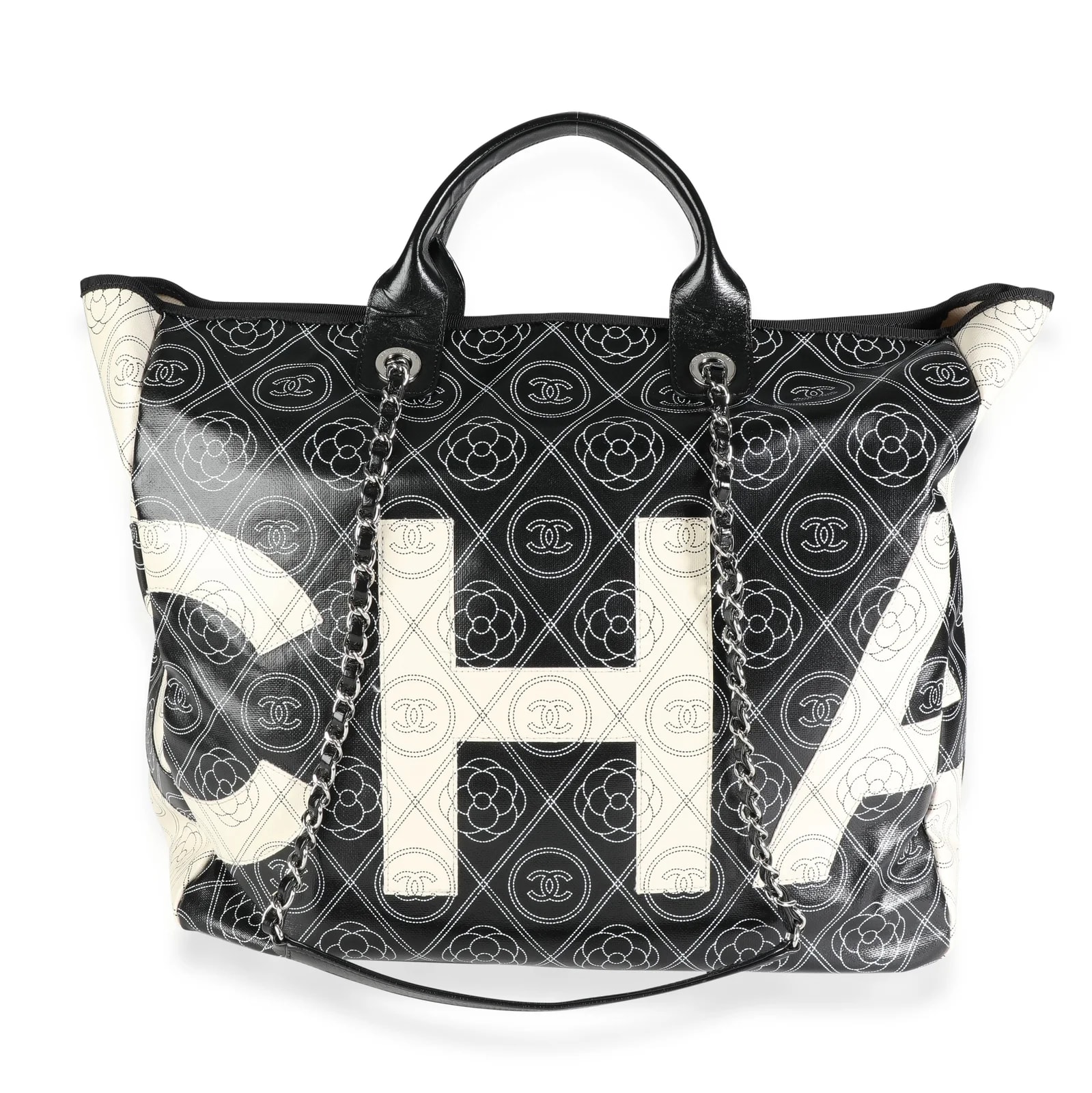 Chanel and Camellia & Cc Print Shopper Tot ; 3