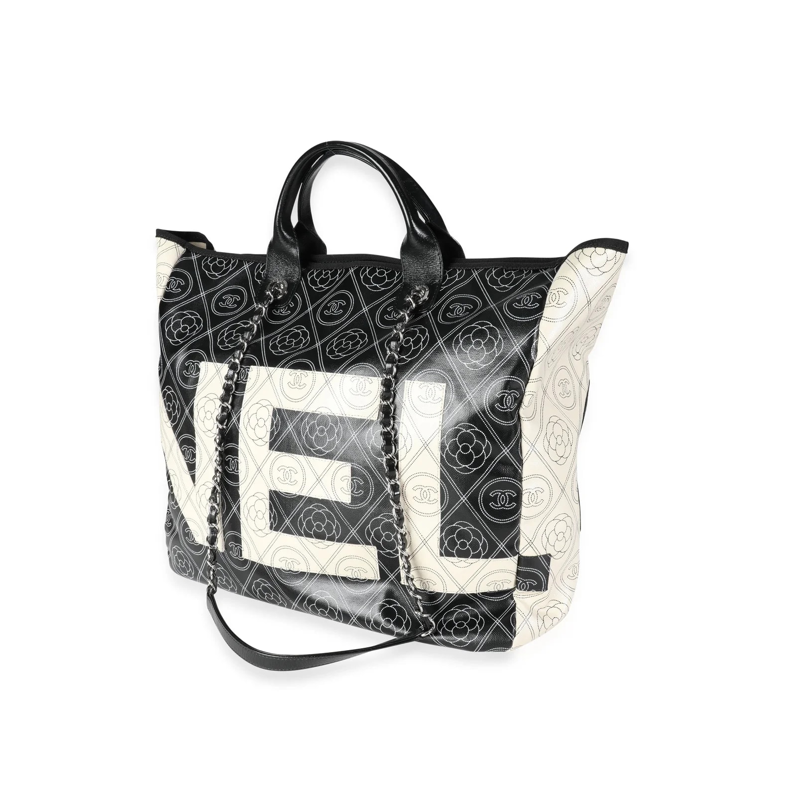 Chanel and Camellia & Cc Print Shopper Tot ; 4