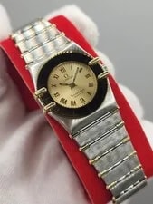 Omega — 23mm [N. ] 1980s Omega Constellation 18K Gold SS Quartz — Watch — resale