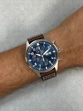 IWC Pilot le Petit Prince 3777 Chronograph Steel Blue 43mm B/B IW377714 4
