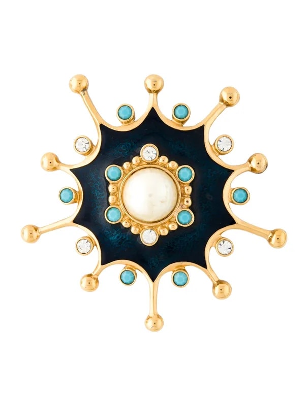 Barrera — Faux , & Resin Brooch Pendant — Jewelry — resale