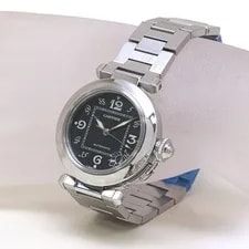 Cartier Pasha C Black W31043M7 Old Calendar Polished B 2