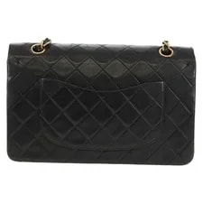 Chanel Matelasse 25 Double Flap Chain Lamb Skin CC Auth 158003SAV 3