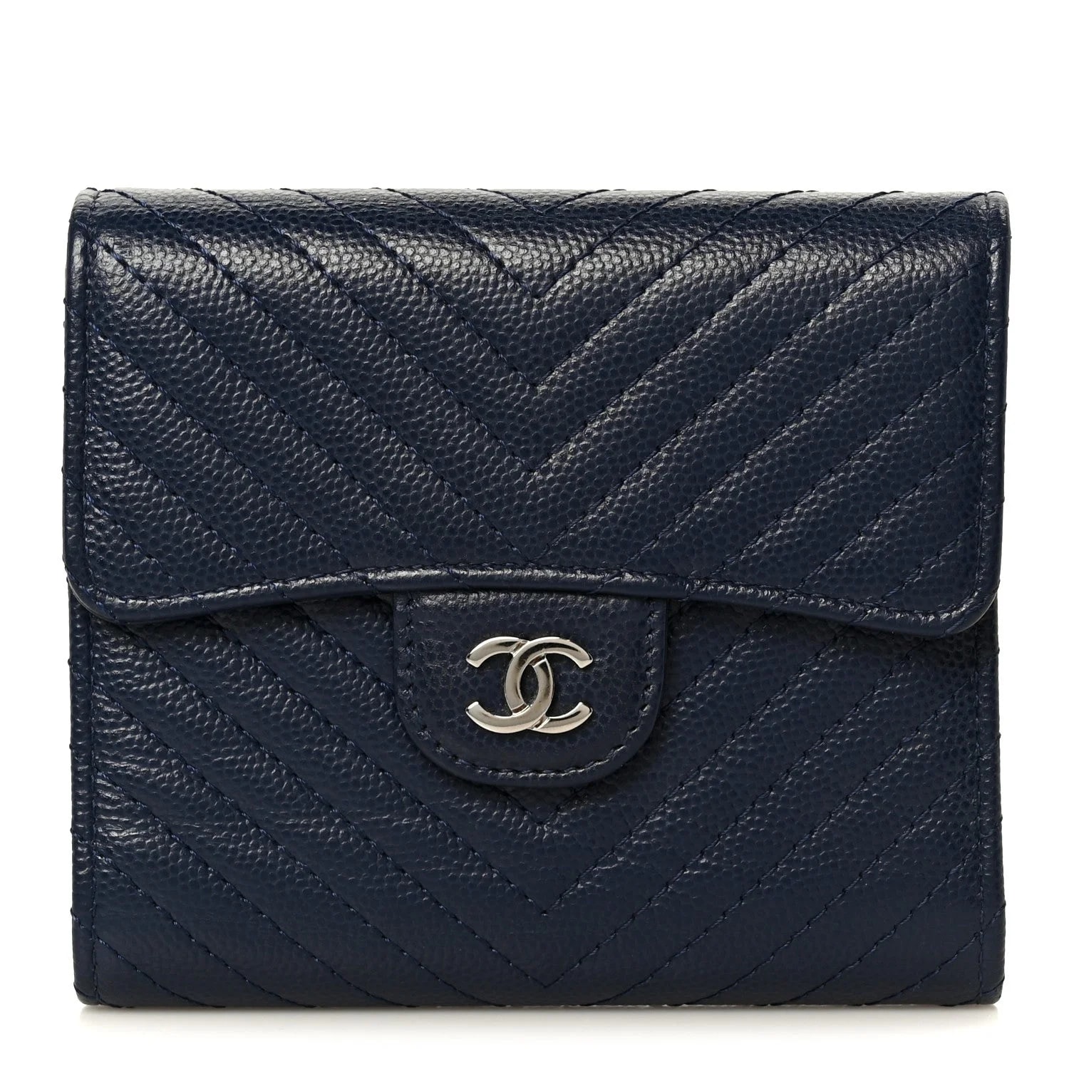 Chanel — Chevron Compact Flap Wallet — Accessory — resale