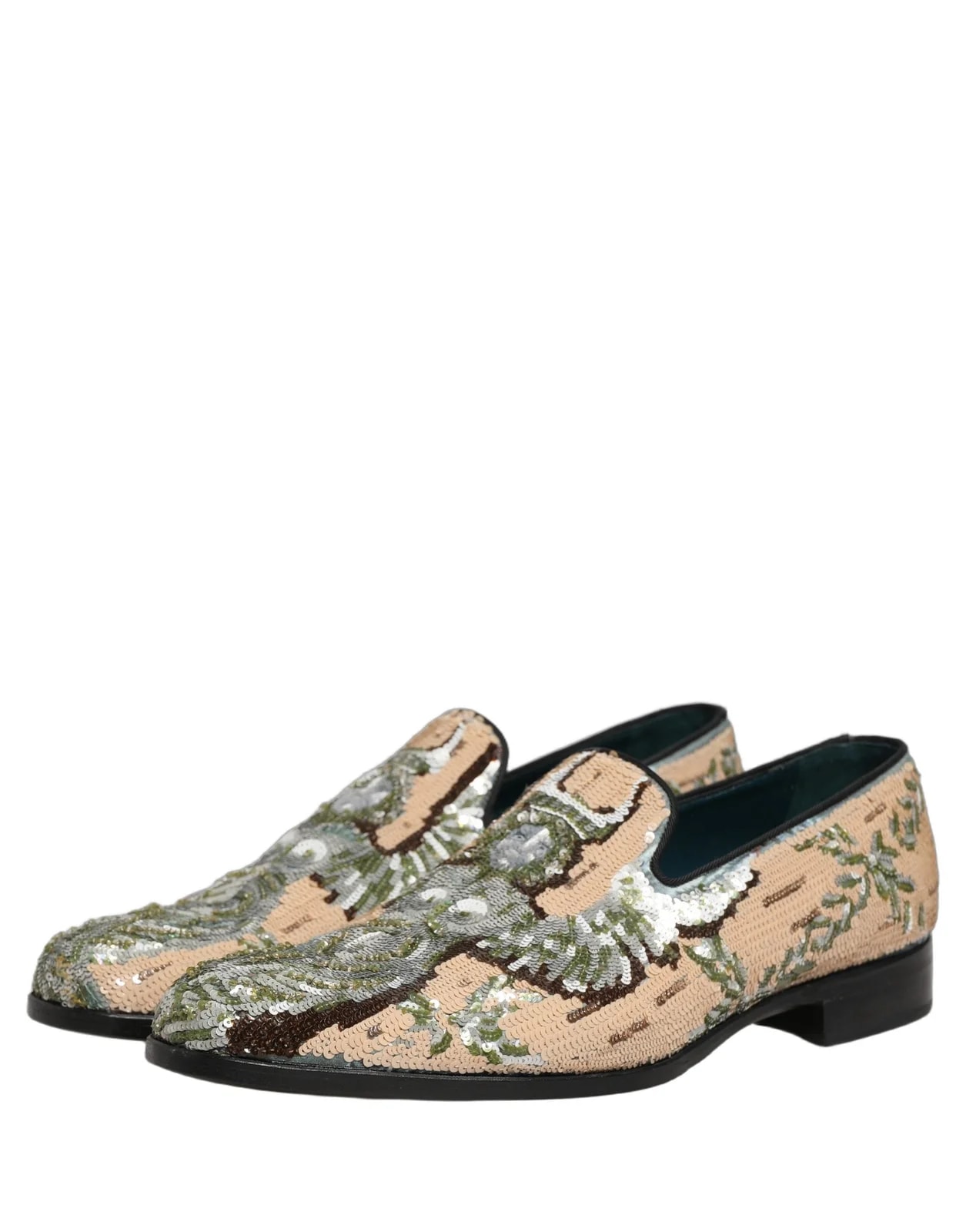 Dolce & Gabbana Sequin Embroidery Dress Loafers Shoes 4