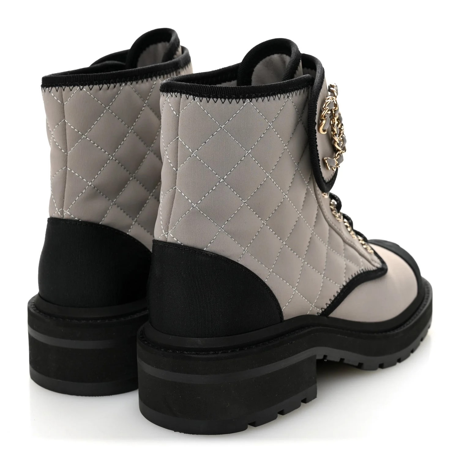 Fabric Grosgrain Cap Toe Lace Up Combat 36 4