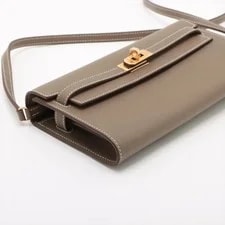 Hermès Kelly Wallet Long Evercolor Etoupe Metal Fittings G: 2026 4