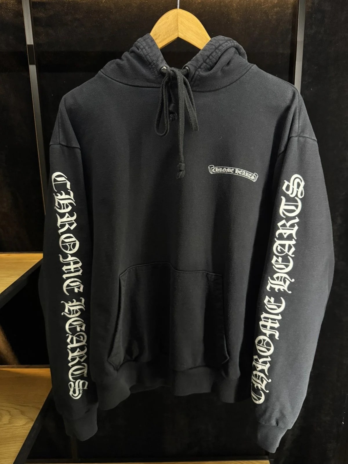 Chrome Hearts — Hearts Scroll Logo Dark Hoodie Late 1990's — streetwear — resale
