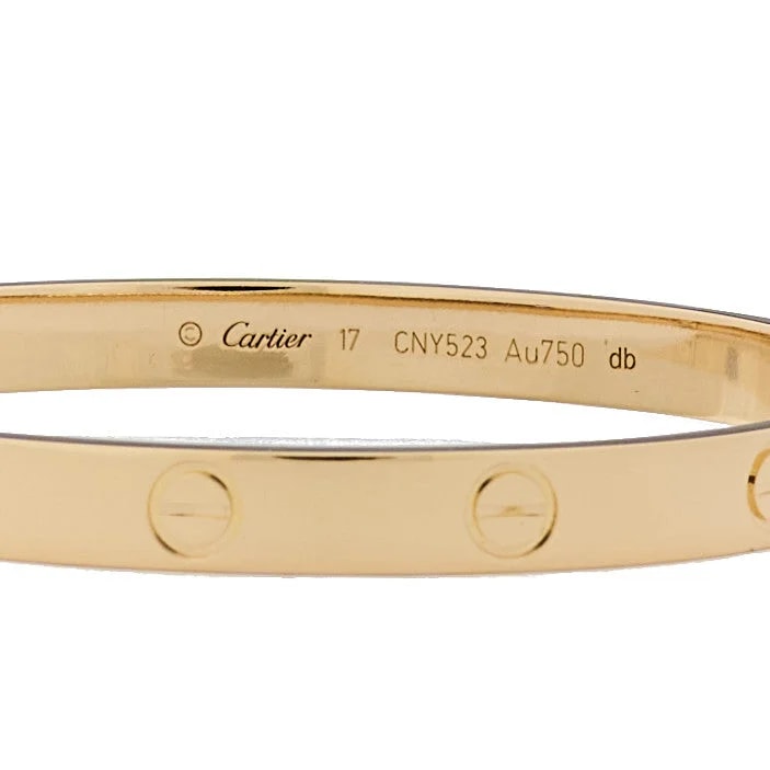 18K Yellow Gold Love Bracelet 17 3